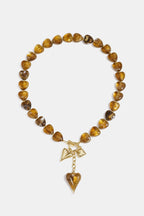 Ruby kralenketting met gouden hanger