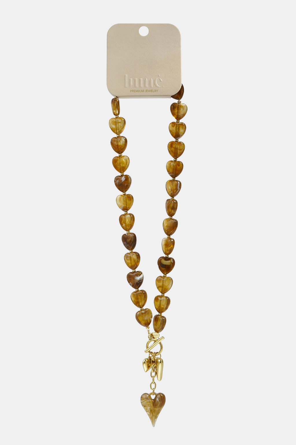 Ruby kralenketting met gouden hanger