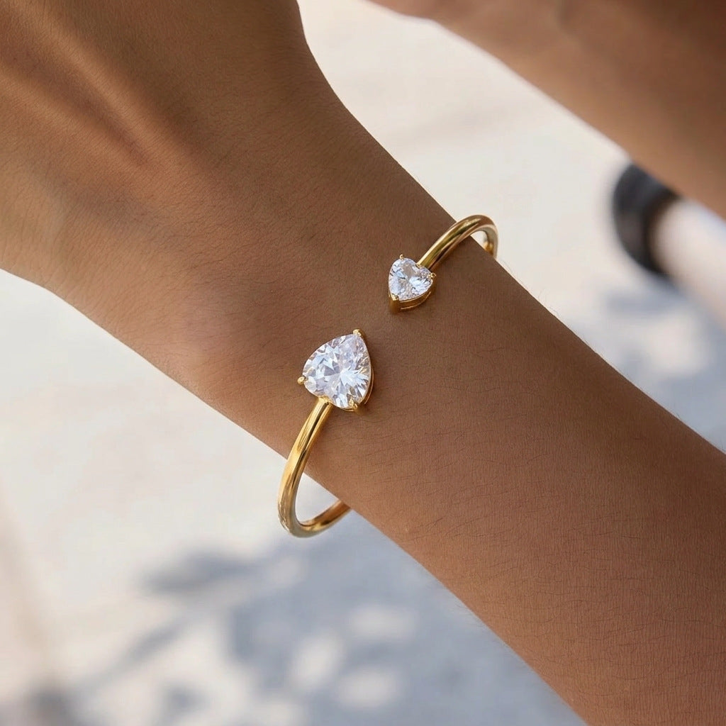 Yuna armband hartvormige zirkonia