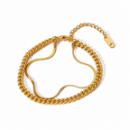 Gouden Jasmijn dubbele armband op witte achtergrond